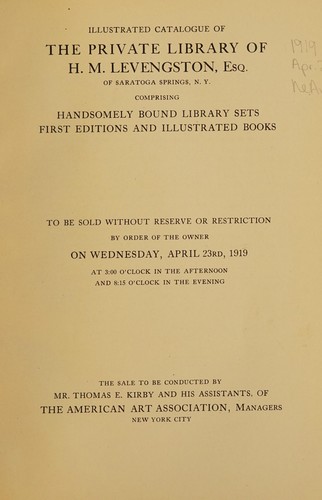 The Private library of H.M. Levengston, Esq