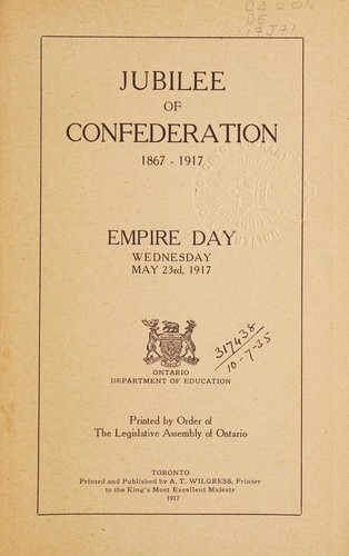 JUBILEE OF CONFEDERATION, 1867-1917