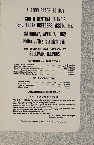 A good place to buy, South Central Illinois Shorthorn Breeders' Ass'n, Inc