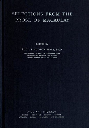 Selections from the prose of Macaulay