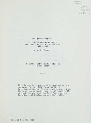 SKILL DEVELOPMENT LEAVE IN SELECTED INDUSTRIAL SOCIETIES