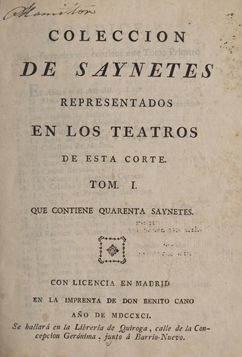 Saynete, intitulado El abate y albañil