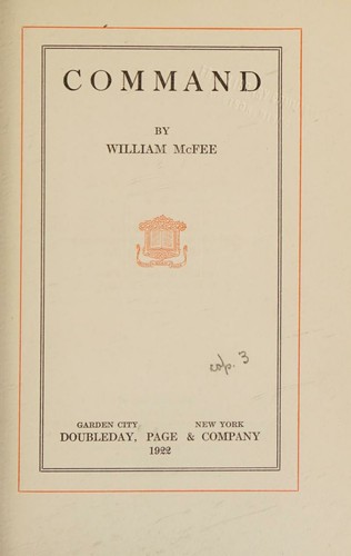 Command 1922 [Hardcover]