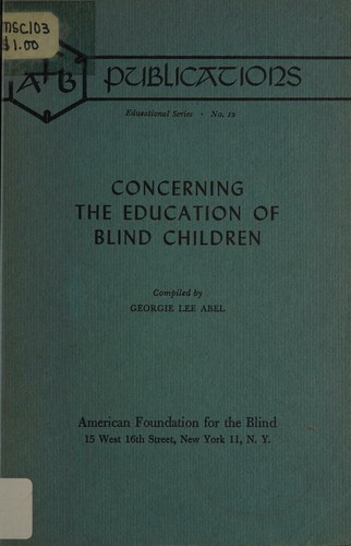 Concerning the education of blind children.