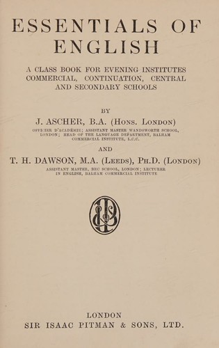 'ESSENTIALS OF ENGLISH