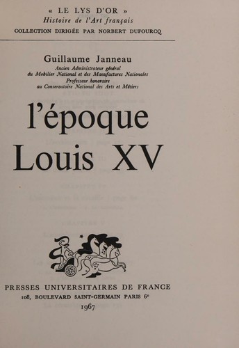 L'époque Louis XV