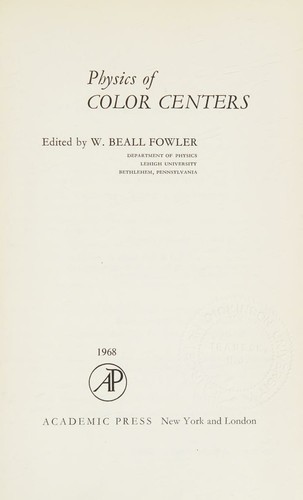 Physics of color centers