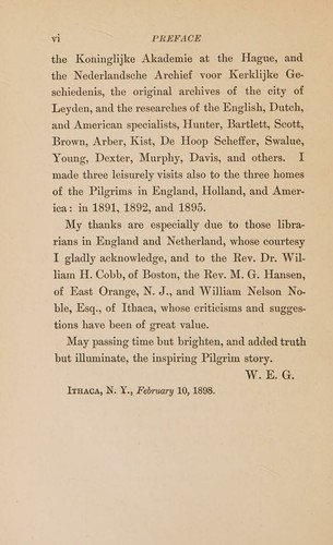 The Pilgrims in their three homes, England, Holland, America