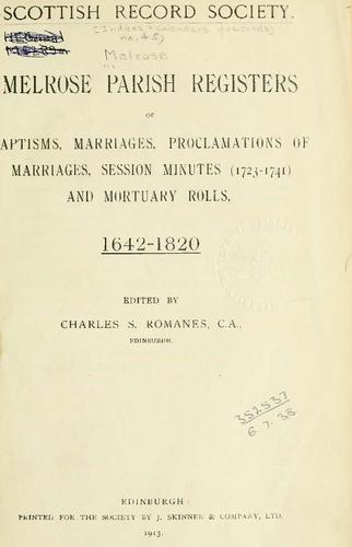 Melrose Parish Registers