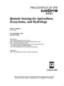 Remote sensing for agriculture, ecosystems, and hydrology