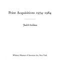 Print acquisitions, 1974-1984