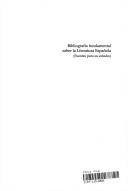 Bibliografía fundamental sobre la literatura española