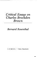 Critical essays on Charles Brockden Brown