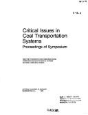 Critical issues in coal transportation systems