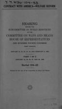 Contract with America--welfare reform