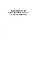 The Dictionary of Contemporary Politics of Southern Africa (Dictionaries of Contemporary Politics)