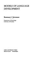 MODELS OF LANGU DEVEL PB