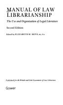 Manual of law librarianship