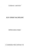 Aus dem Nachlass