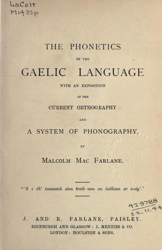 The phonetics of the Gaelic language