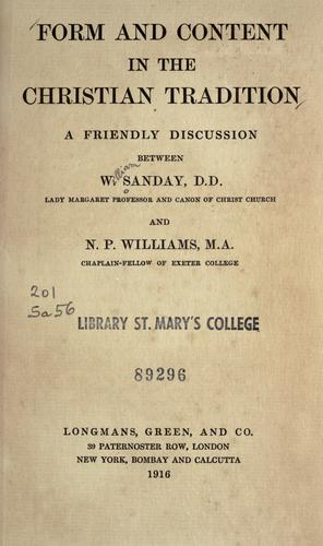 Form and content in the Christian tradition