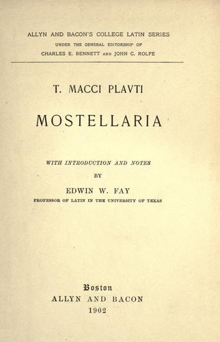 T. Macci Plavti Mostellaria
