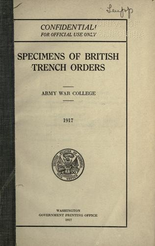Specimens of British trench orders