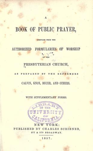A Book of public prayer