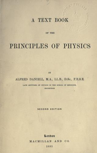 Text book of the principles of physics.
