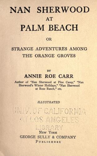 Nan Sherwood at Palm Beach.