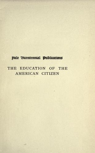 The education of the American citizen