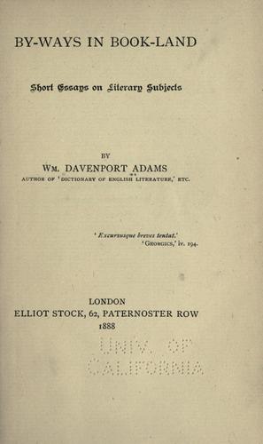 By-ways in book-land