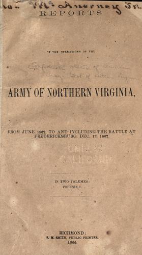 Reports of the operations of the army of northern Virginia