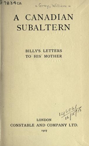 A Canadian subaltern