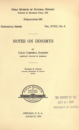 Notes on Dinomys.