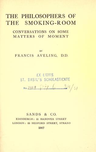 The philosophers of the smoking room.