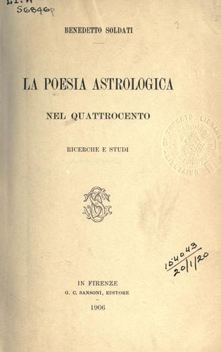 La poesia astrologica nel quattrocento
