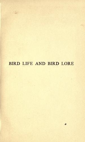 Bird life and bird lore