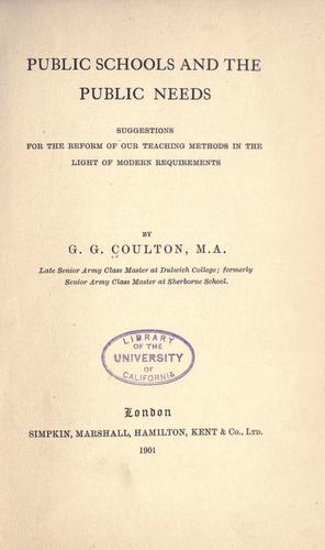 Public schools and the public needs