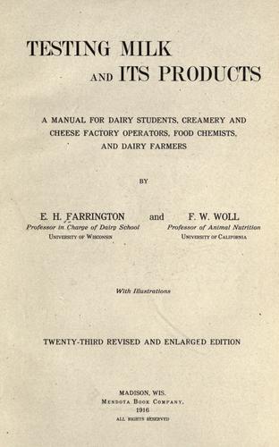 Testing milk and its products