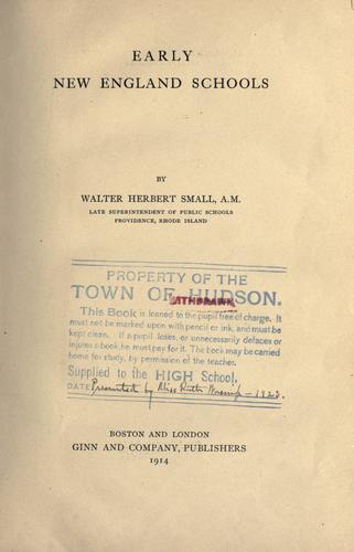 Early New England schools.