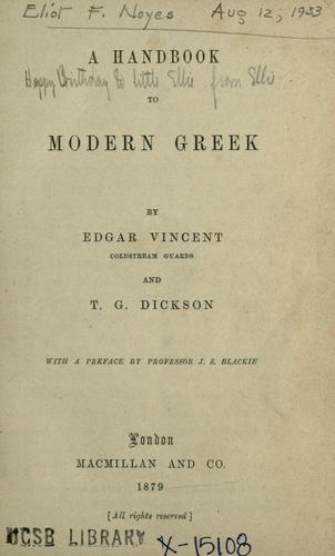 A handbook to modern greek