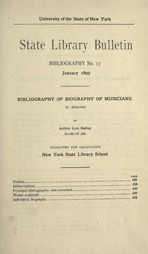 Bibliography of biography of musicians in English