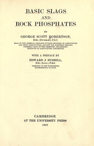 Basic slags and rock phosphates