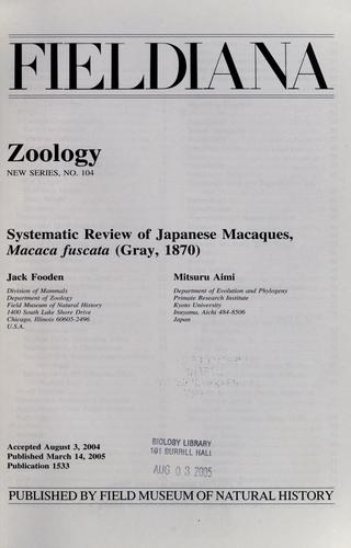Systematic review of Japanese macaques, Macaca fuscata (Gray, 1870)
