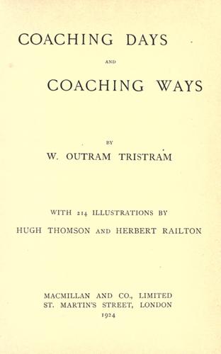 Coaching days and coaching ways