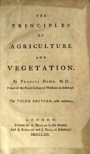 The principles of agriculture and vegetation