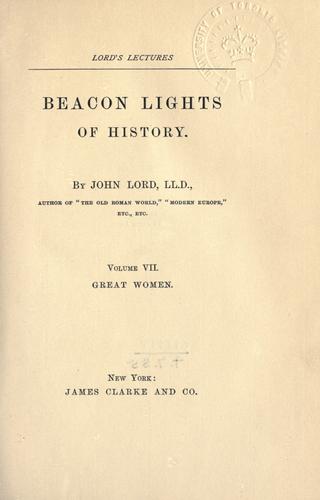 Beacon lights of history.