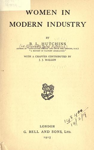 Women in modern industry