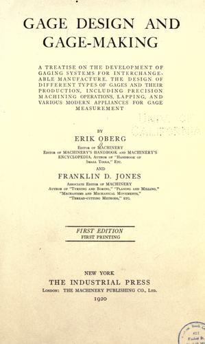 Gage design and gage-making